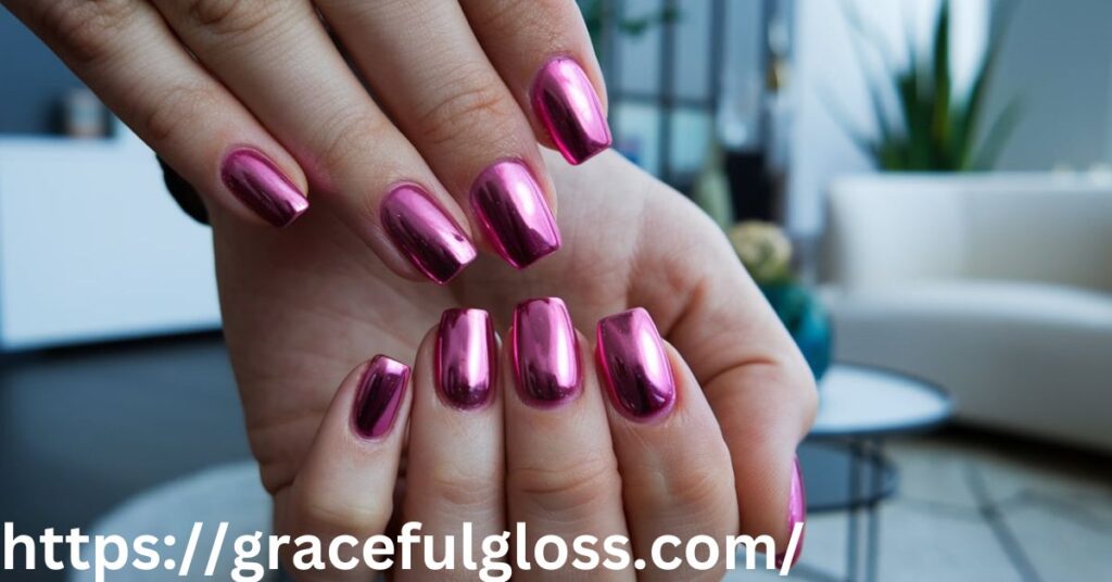 Chrome Pink Nails: Modern Shine