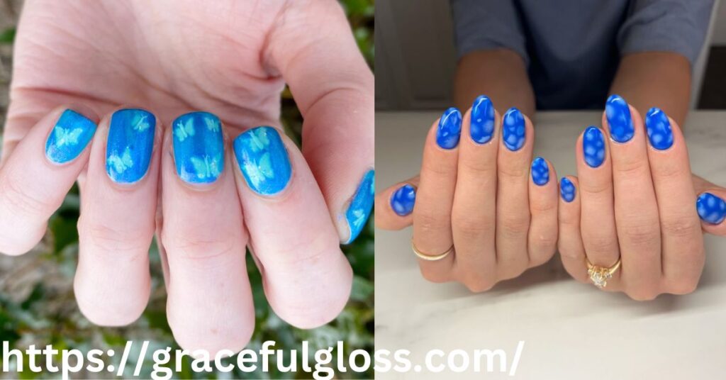 Cute Spring Nails with Light Blue Accents