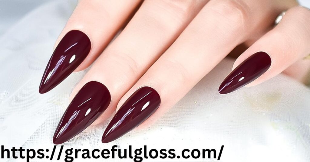 Deep Burgundy Nails21 red christmas nails for a festive chic and timeless look