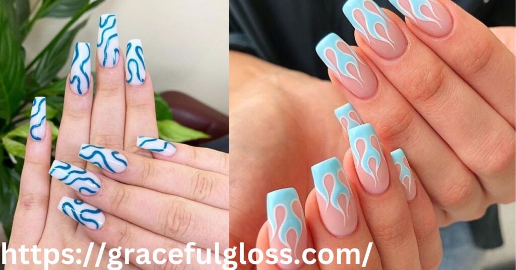 Swirly Light Blue Nail Art 23 light blue nail art inspo from diy to pro level styles