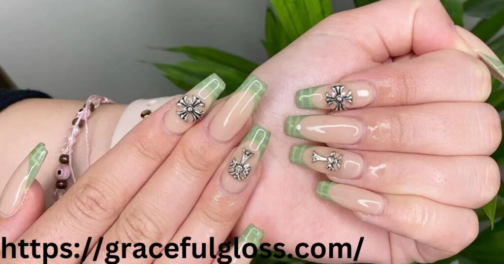 Fairy Wings on Lime Green Nails