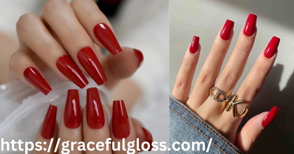 Red Coffin Nails21 cherry red nails that show youre stylish sexy and bold