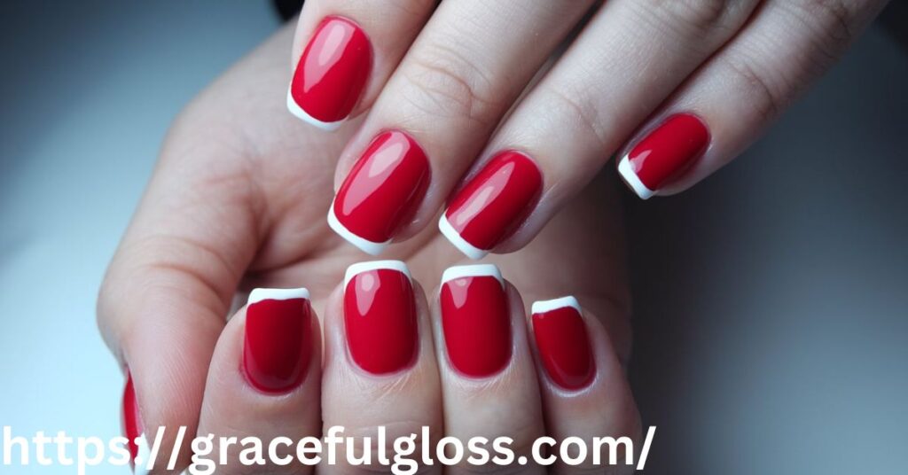  Square Red Nails