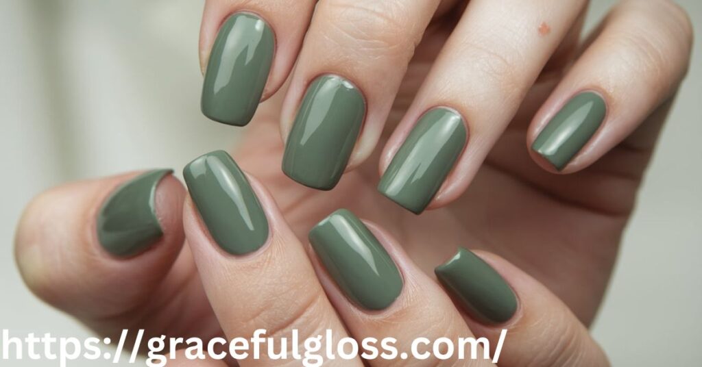 Elegant Sage Green Nails