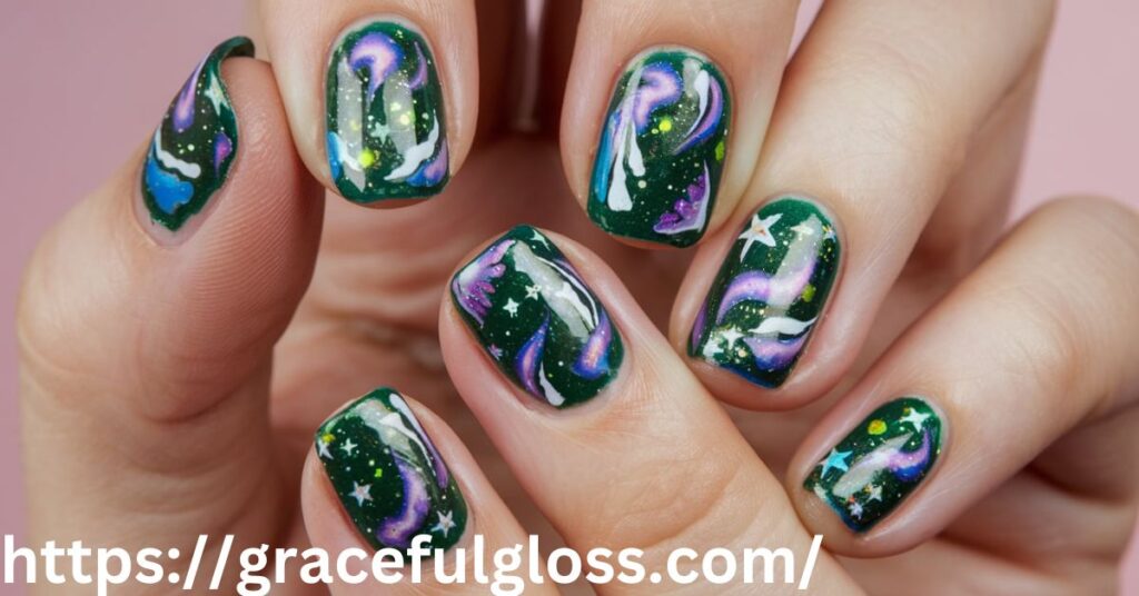 Green Galaxy Nails 22 sage green nails that will evoke your inner forest nymph