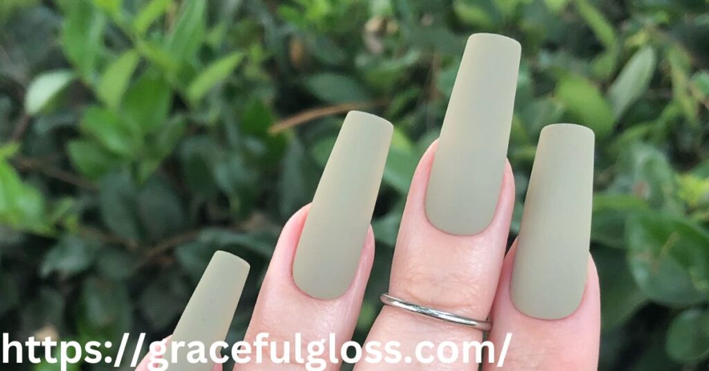 Matte Sage Green Nails