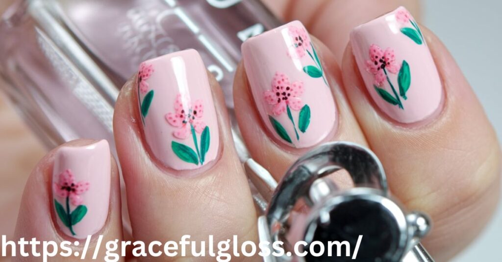  Light Pink Nails with Delicate Art