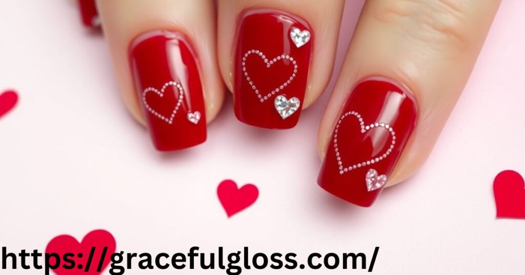 Marble Heart Nail Art