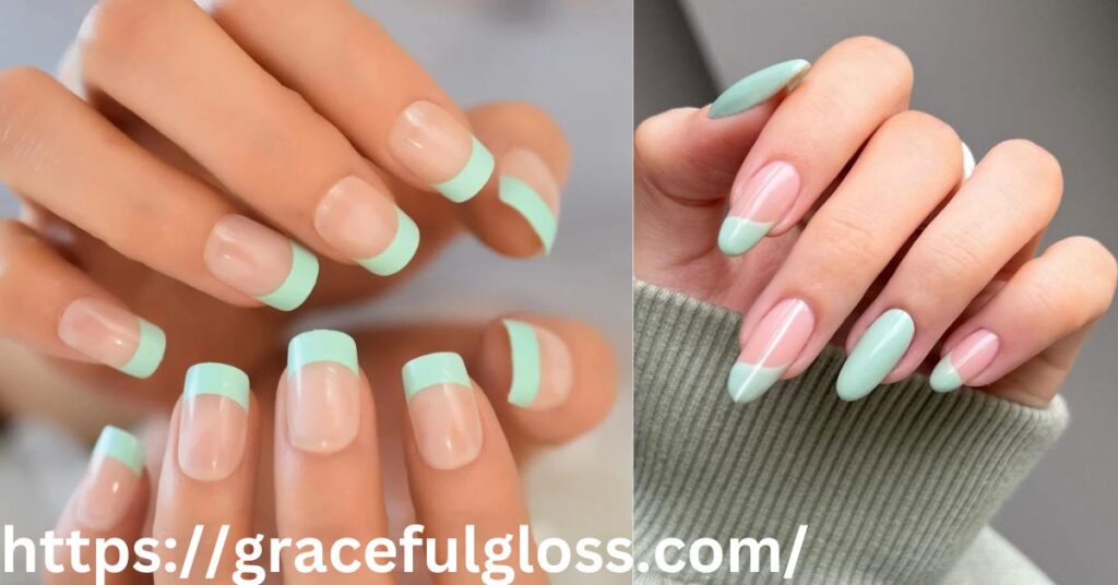 Minty French Tips