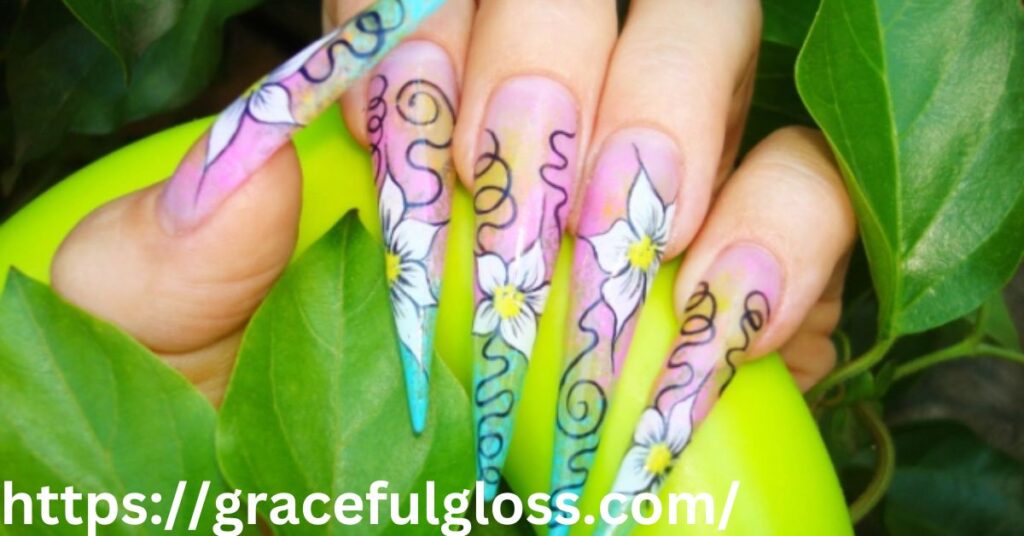 Stiletto Floral Nails 25 floral nail art designs that blend minimalism and elegance