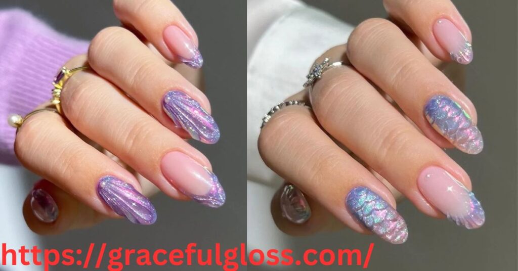 Purple Shell Nail Art