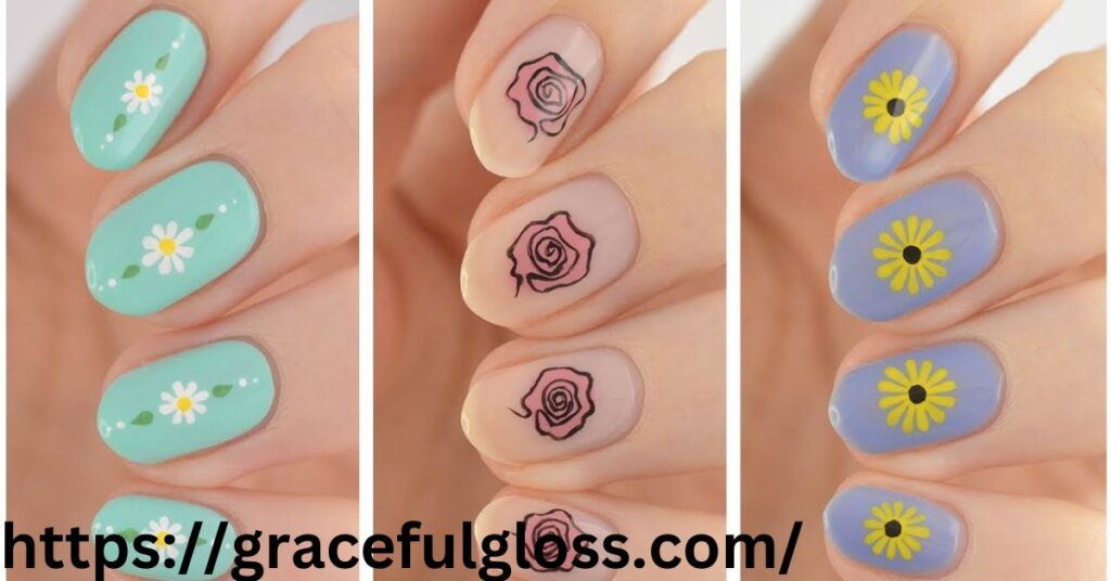 Cute and Simple Flower Nail Art Design