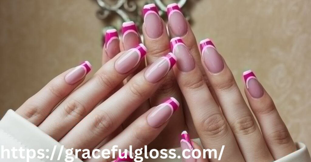 Hot Pink Frenchies 27 pink valentines day nails to make your heart skip a beat