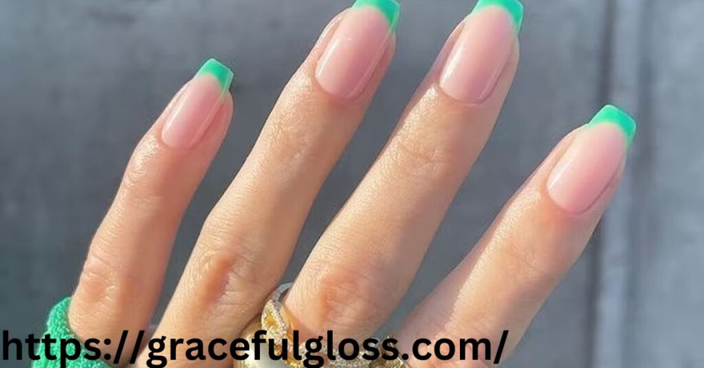 Green French Manicure