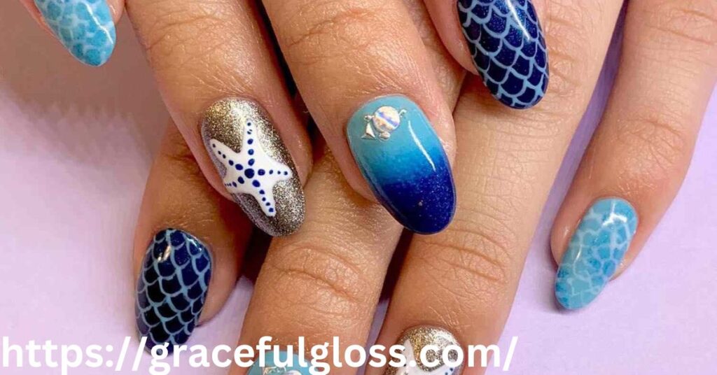 Blueish Green Nails 31 christmas nail green designs that sleigh the holiday look