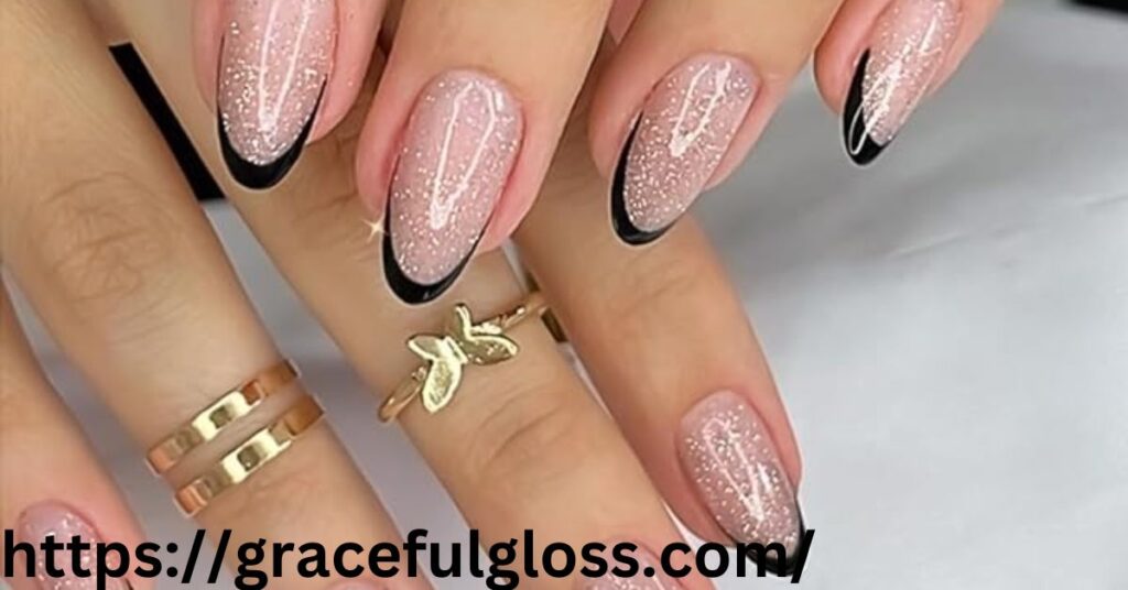 Glitter Base with French Tips23 white french tip nail designs for the elegant ladyes