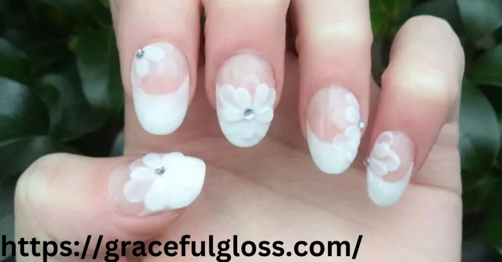 3D Art on French Tips23 white french tip nail designs for the elegant ladyes