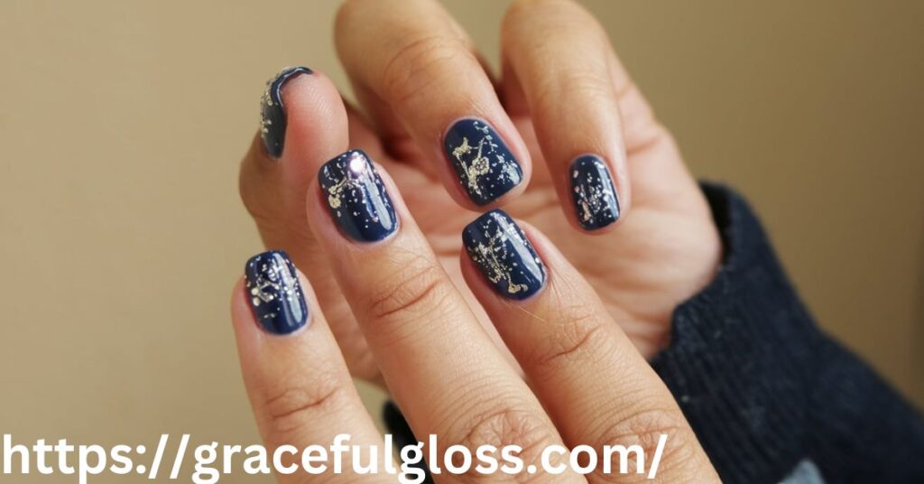 Sparkly Navy Blue Nails