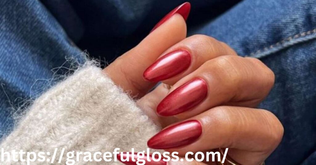 Metallic Red Chrome Nails27 christmas nails red and white to awake your inner santa