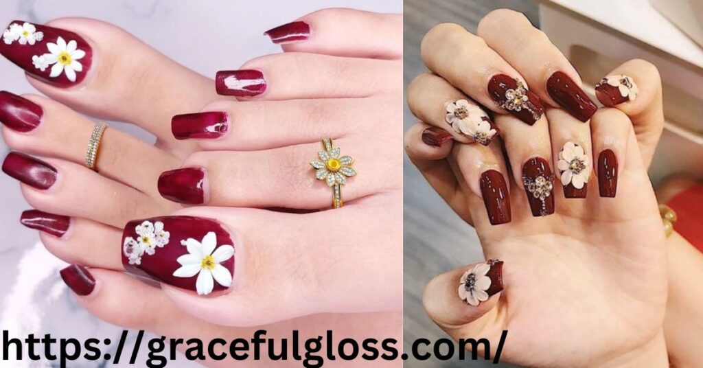  3D Flower Toe Nail Art