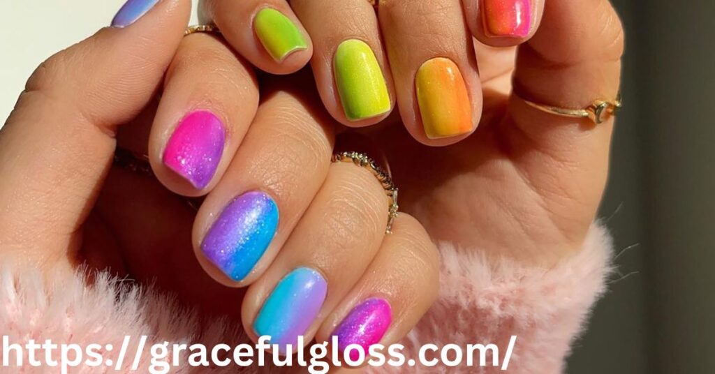  Rainbow Ombre Toes