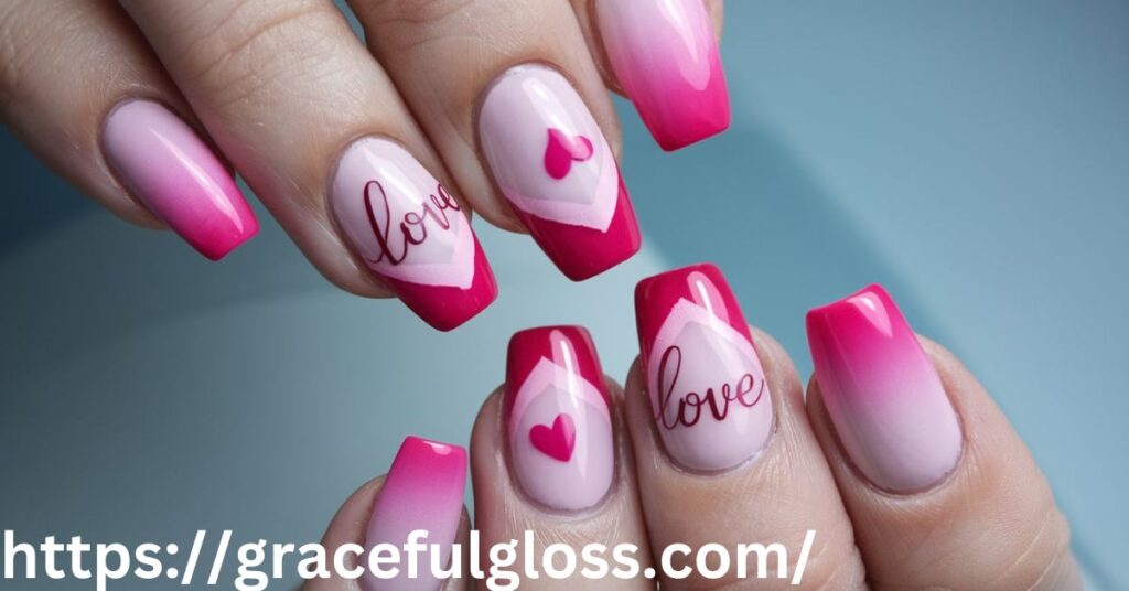 Two Shades of Pink with Nail Art