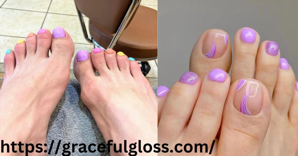 Orange Toe Nail Design