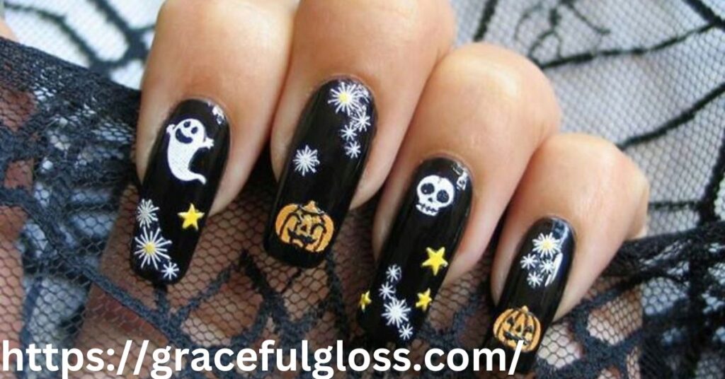 Costumed Ghosts Nail Art