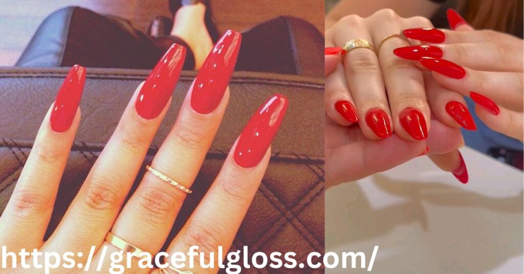 Glossy Red Nails