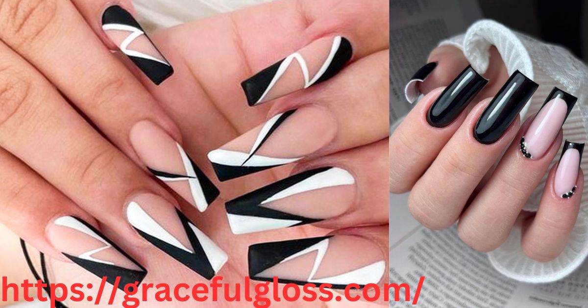 29 Black Nails With Black Tips To Make You Feel Divine