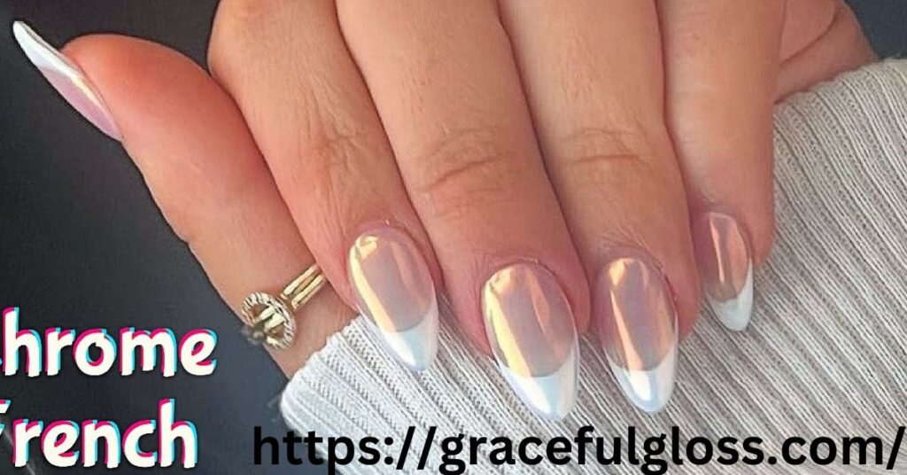 Chrome Tipped French Manicure spring wedding nail ideas