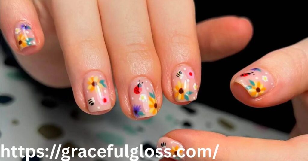 Encapsulated Real Flower Designs 3d flower nail ideas